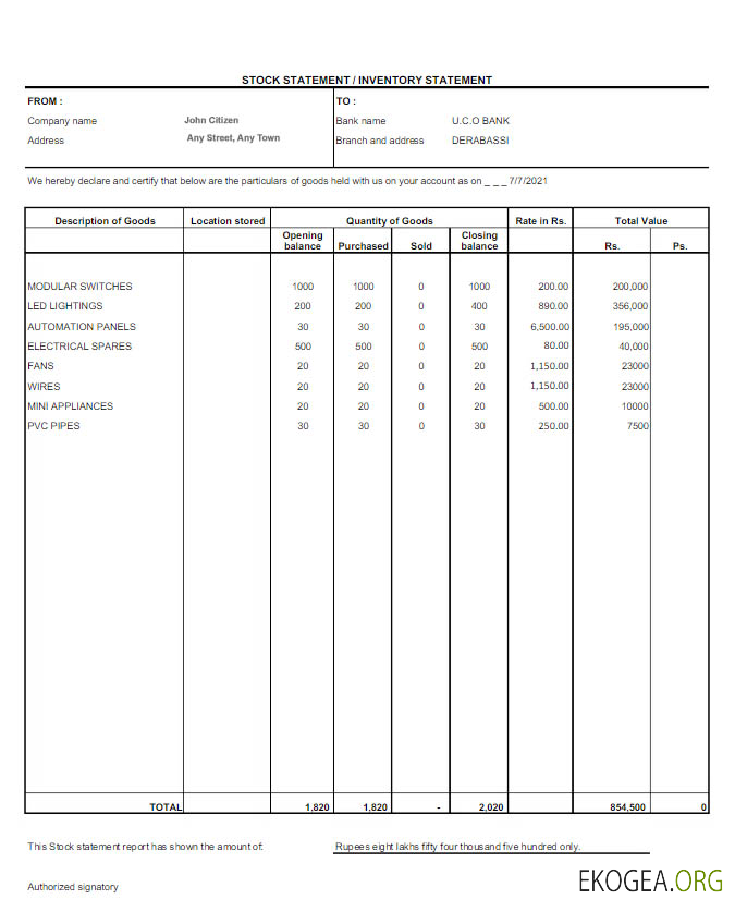 Modèle Word et PDF de relevé bancaire UCO en Inde scr